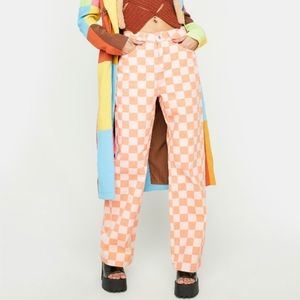 THE RAGGED PRIEST CHECKERBOARD DAD JEAN